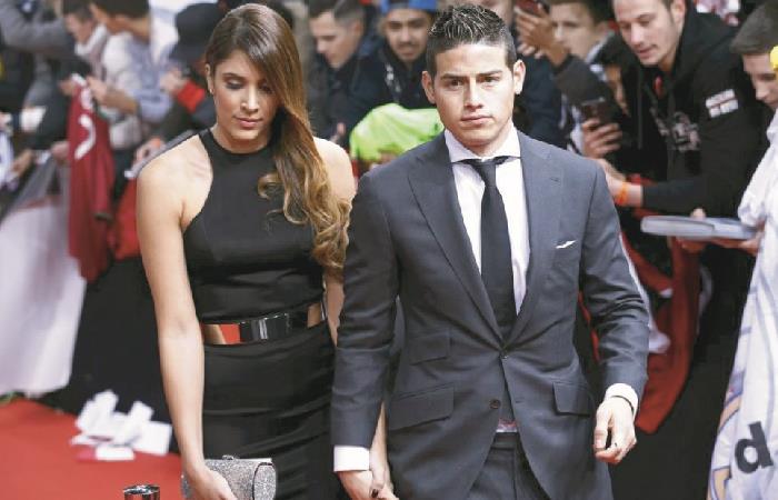 James y Daniela Ospina en una gala de la FIFA. Foto: AFP