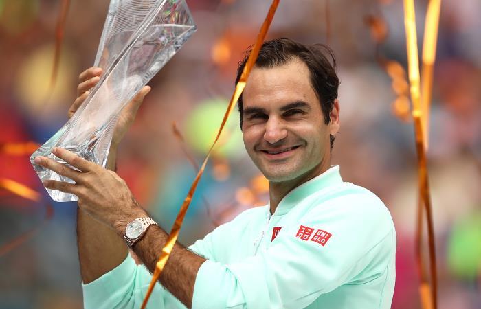 Roger Federer, ganador del Miami Open 2019. Foto: AFP