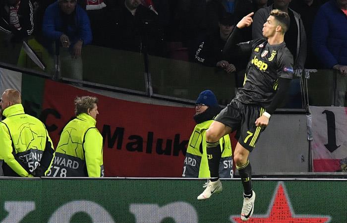 Cristiano Ronaldo celebrando el gol ante Ajax. Foto: AFP