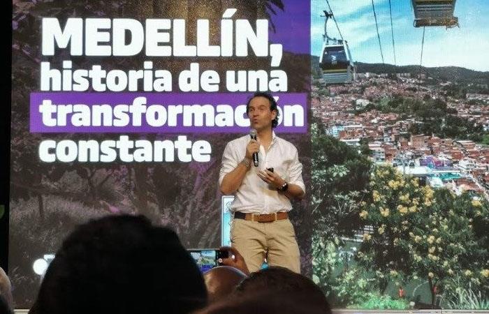 Federico Gutiérrez, durante la presentación de 'Ciudad Discovery'. Foto: Twitter