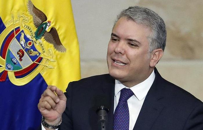 Presidente Iván Duque durante la instalación de la nueva legislatura del Congreso en Colombia. Foto: EFE