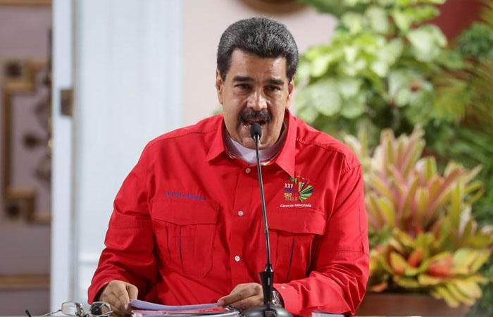 Nicolás Maduro, durante una intervención en el XXV Foro de Sao Paulo, en Venezuela. Foto: EFE