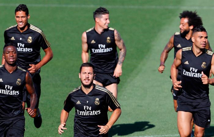 James Rodríguez en entrenamiento de Real Madrid. Foto: EFE