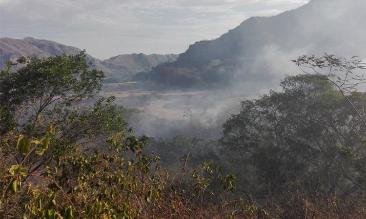 Incendios forestales en el municipio de Honda, Tolima. Foto: Twitter