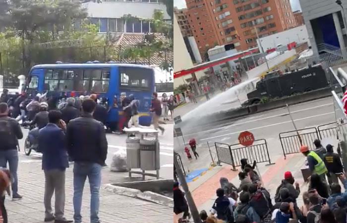 Manifestaciones de estudiantes en Bogotá. Foto: Twitter