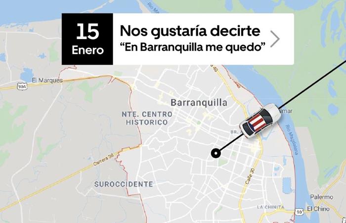Imagen con la que Uber se despide de Barranquilla. Foto: Twitter