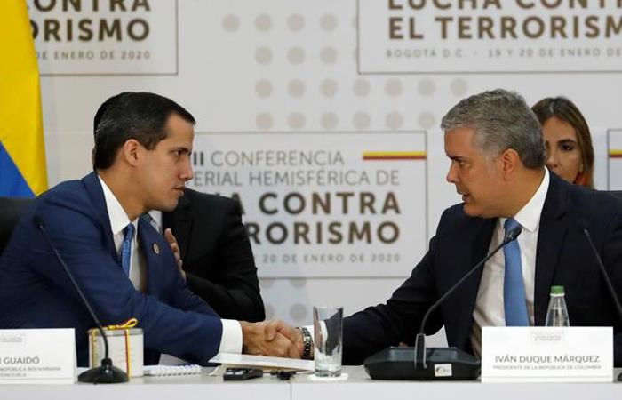Juan Guaidó, presidente interino de Venezuela, e Iván Duque, presidente de Colombia. Foto: EFE