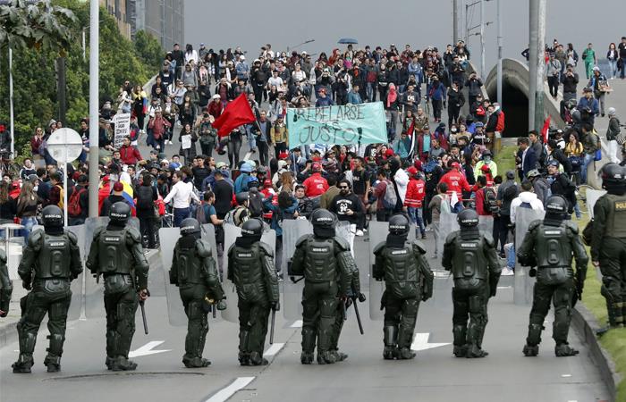 Bogotá vivió una nueva jornada de manifestaciones. Foto: EFE