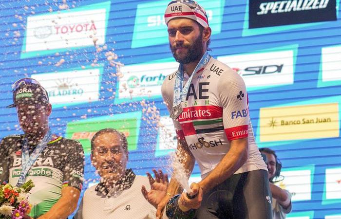 Fernando Gaviria, ganador de tres etapas en la Vuelta a San Juan. Foto: EFE