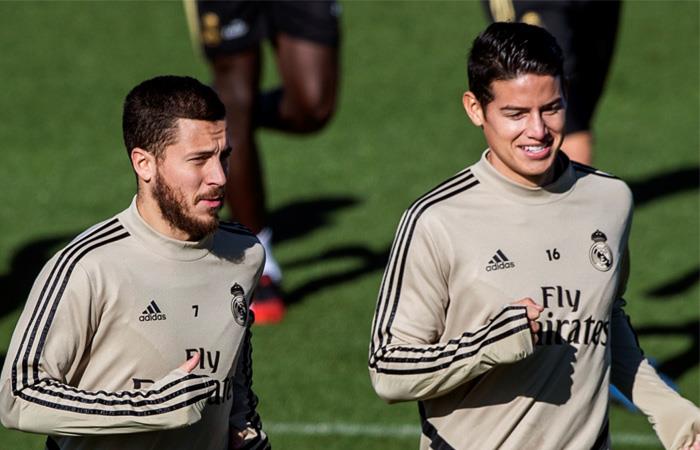 Hazard regresó a la titular de Real Madrid mientras que James será suplente. Foto: EFE