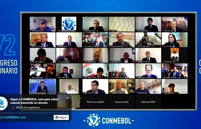 La Conmebol tuvo una reunión virtual. Foto: EFE