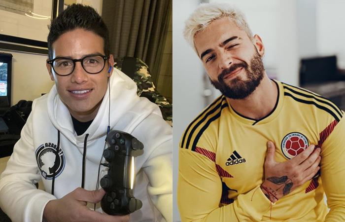 	 James y Maluma demostrarán sus habilidades para los videojuegos. Foto: Instagram