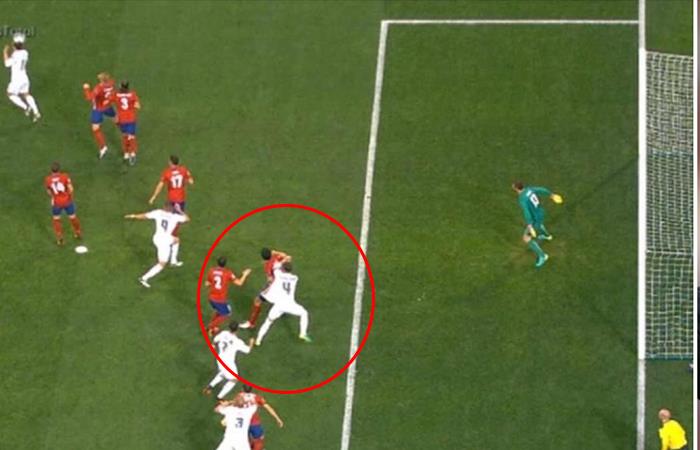 El gol de Sergio Ramos debió ser anulado por fuera de lugar. Foto: Twitter
