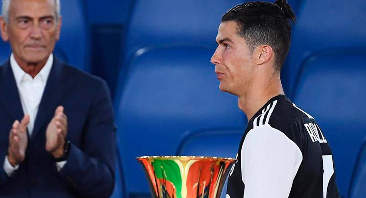 Cristiano Ronaldo tras no poder ganar la Coppa Italia. Foto: EFE