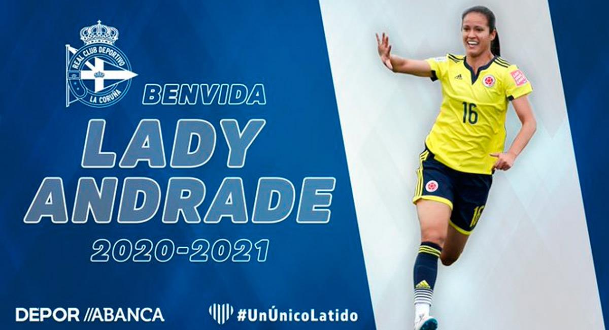 Lady Andrade jugará en España. Foto: Twitter oficial @RCDeportivo
