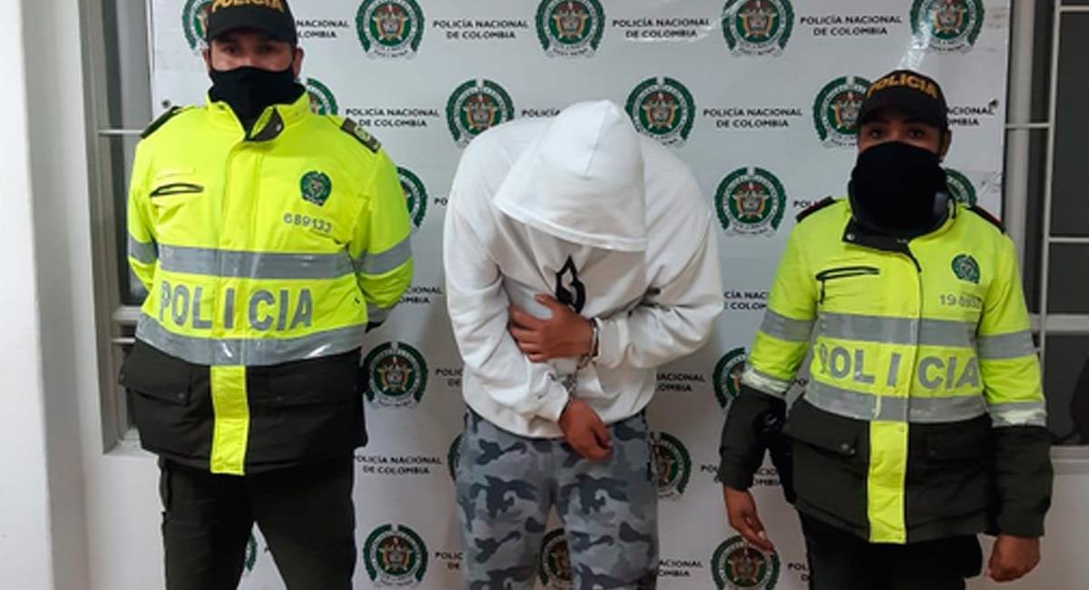 Juan David Díaz detenido por la policía de Tunja. Foto: Policía de Tunja