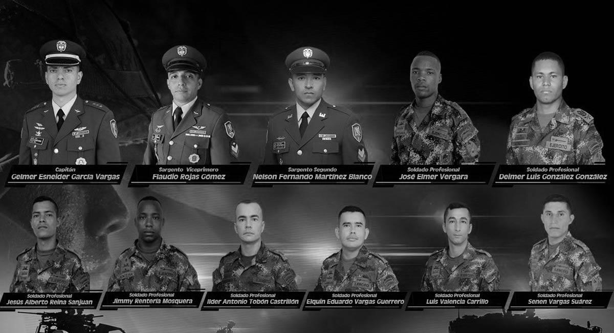 Lista de los 11 militares fallecidos en este siniestro. Foto: Twitter / @COMANDANTE_EJC