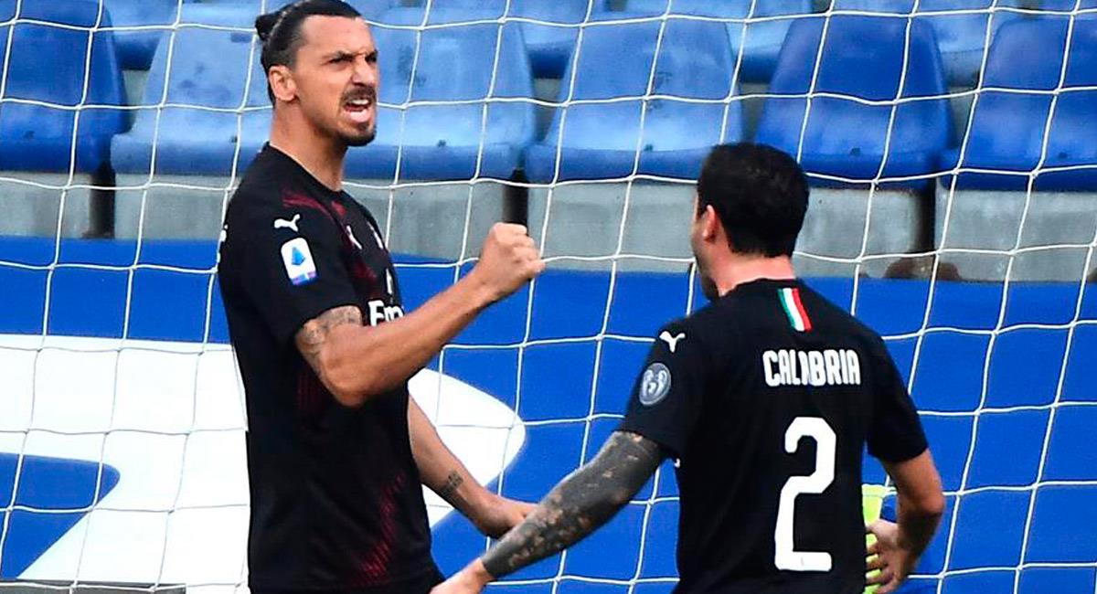 Zlatan celebra su gol ante Sampdoria. Foto: EFE
