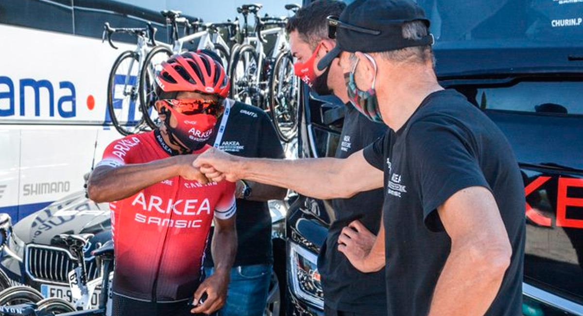 Nairo Quintana en la competencia del Mount Ventoux. Foto: Prensa Arkea Samsic