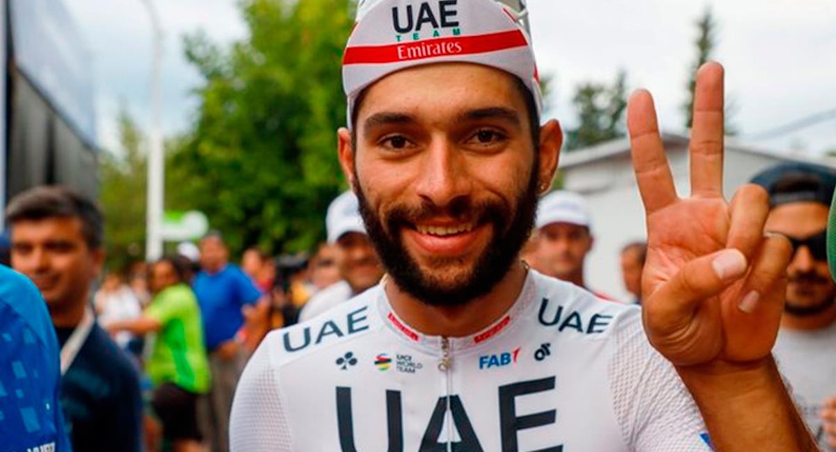 Fernando Gaviria, pedalista del Team Emirates. Foto: Twitter @TeamUAEAbuDhabi