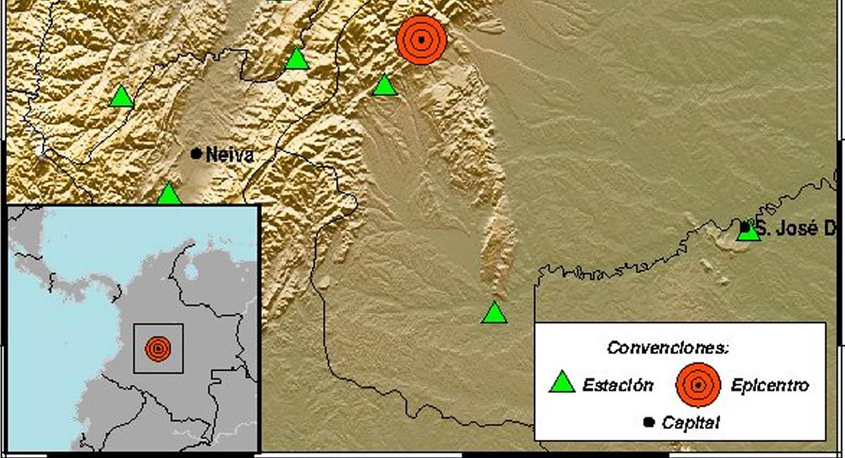 El sismo tuvo como epicentro el municipio de Mesetas, en Meta. Foto: Twitter / @sgcol