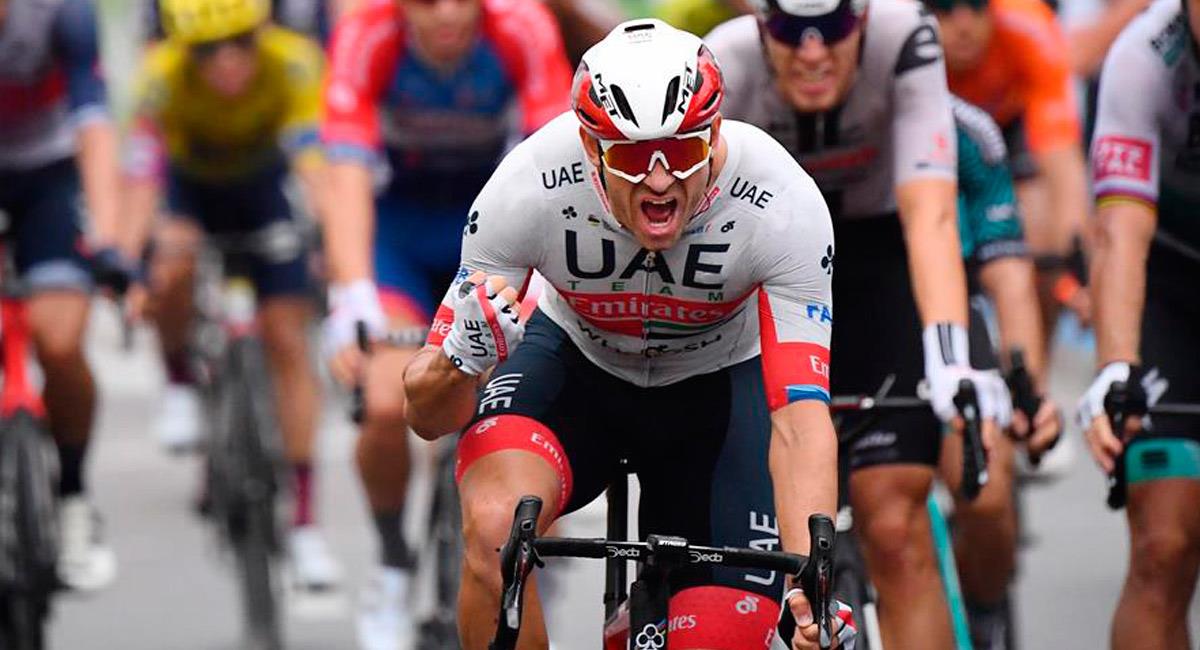 Kristoff celebra su triunfo en el Tour de Francia. Foto: EFE