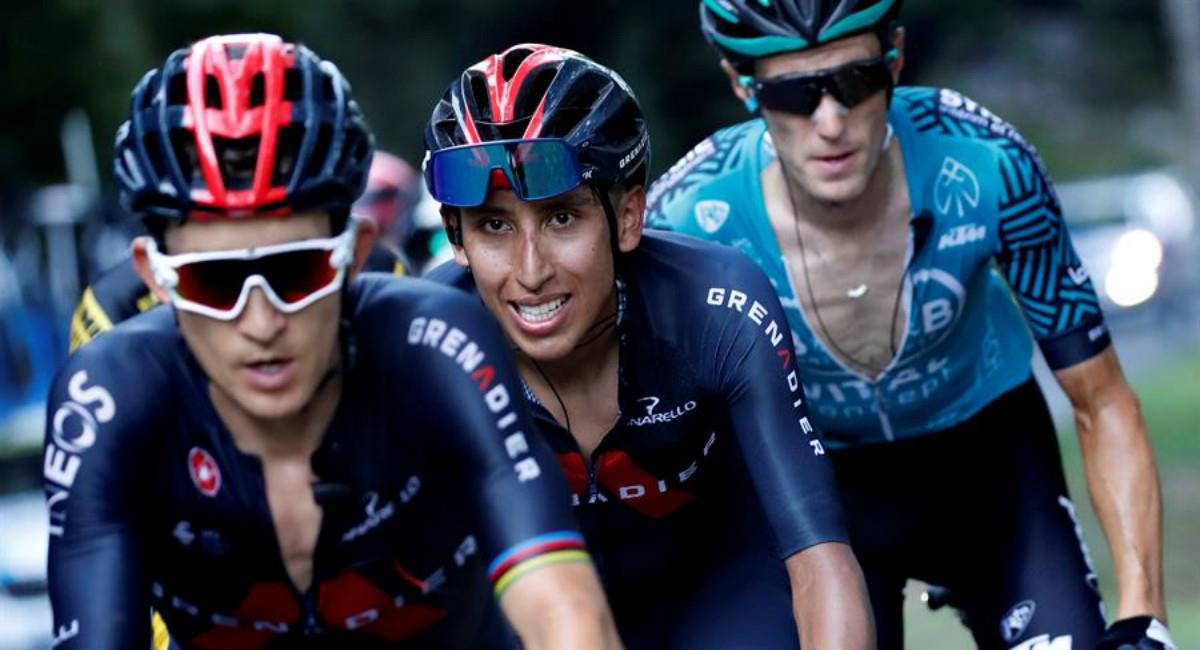 Egan Bernal triste tras perder tiempo en el Tour de Francia. Foto: EFE