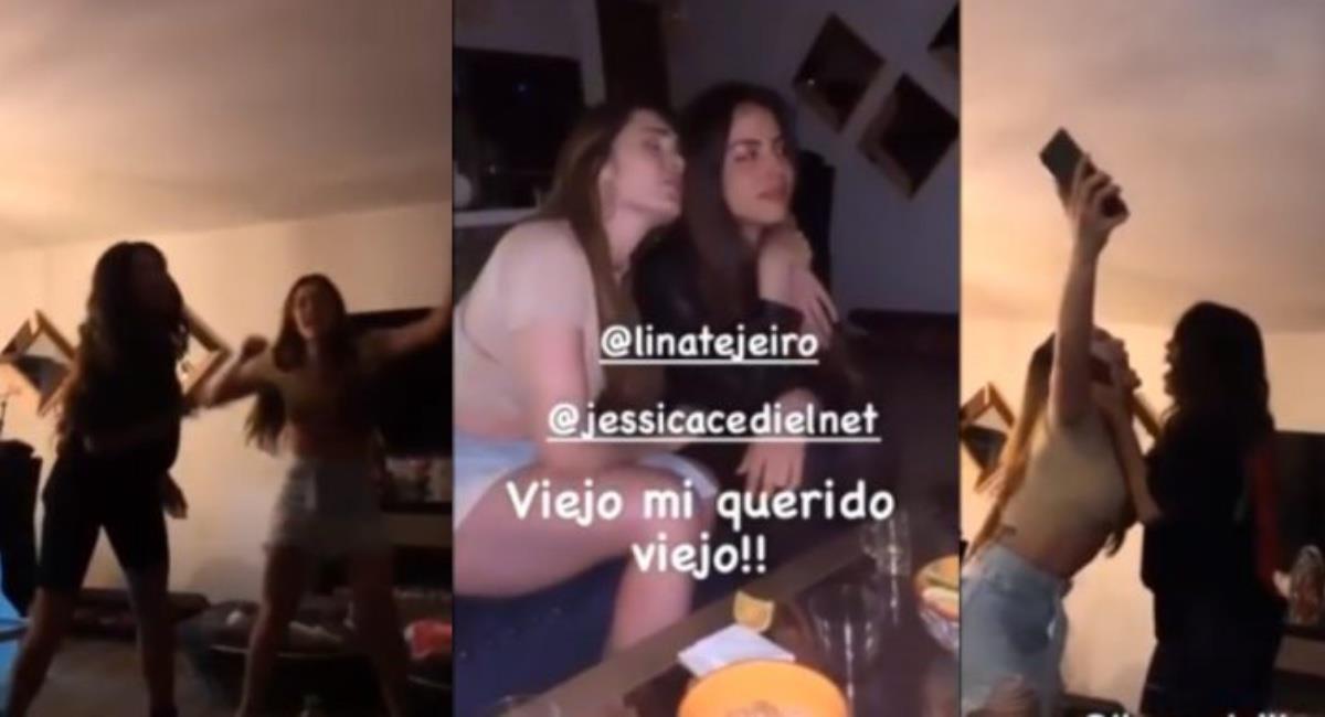 Las famosas se unieron para cantarle al despecho y tomar unos tragos. Foto: Instagram Historias @linatejeiro.