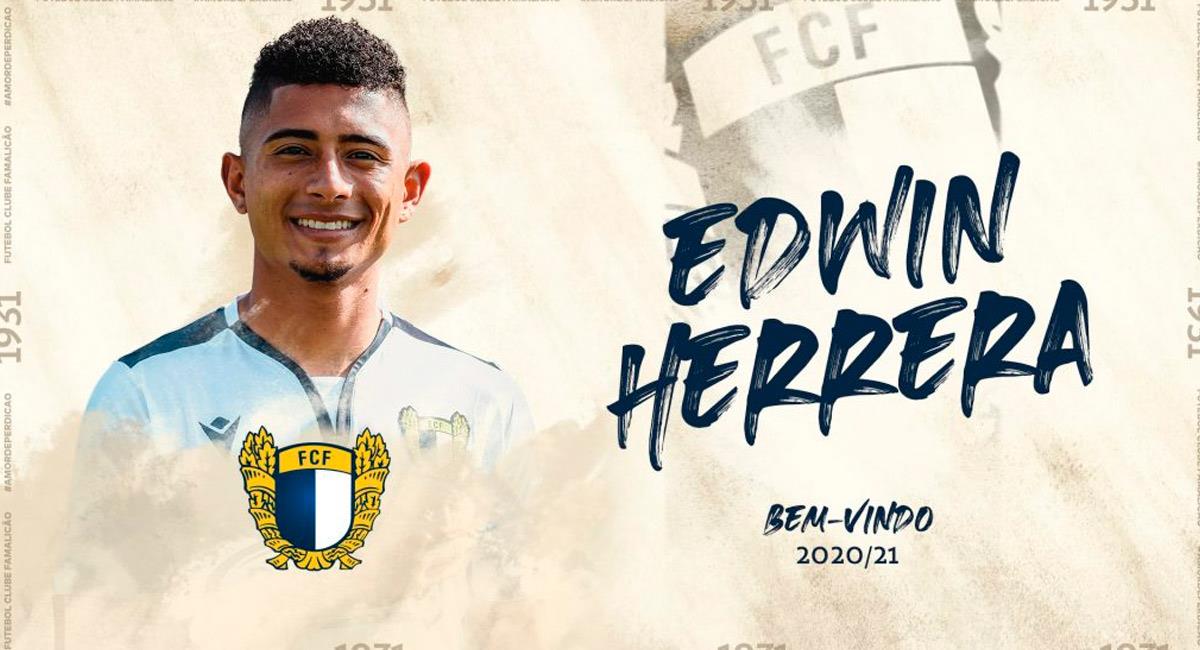 Edwin Herrera, nuevo jugador de Famalicao en Portugal. Foto: Twitter @FCF1931_Oficial