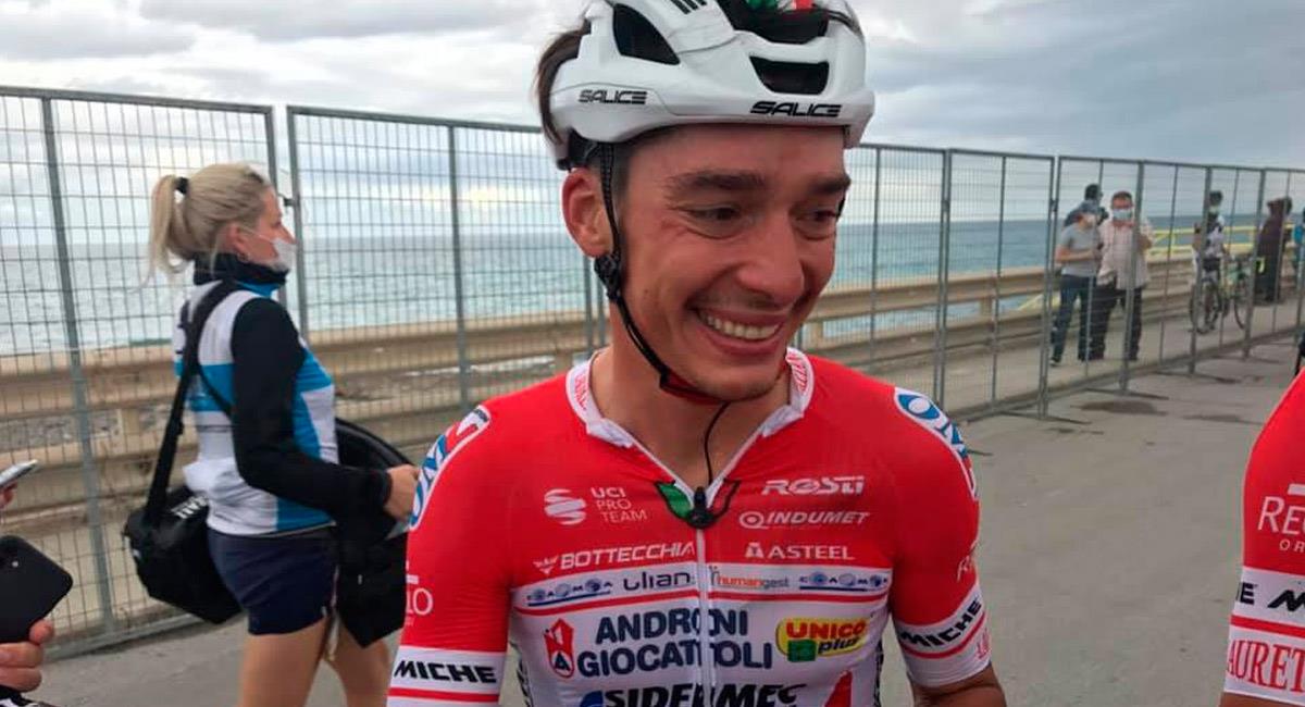 Simon Pellaud, pedalista suizo en el Giro de Italia. Foto: Facebook Team Androni Giocattoli