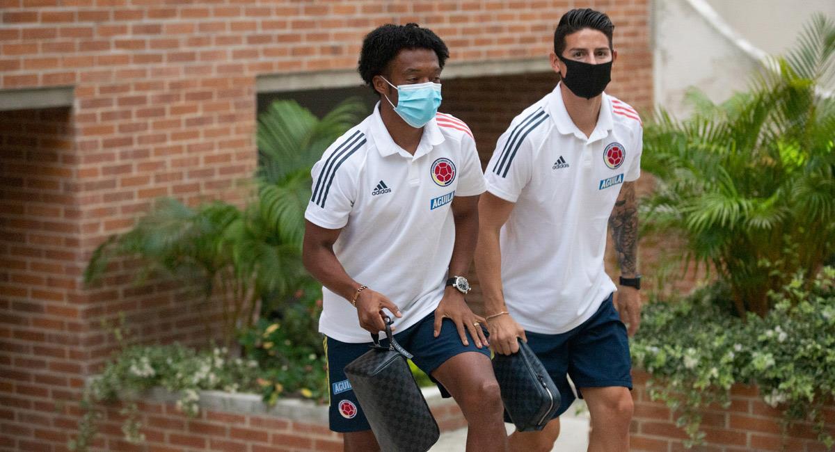 Cuadrado y James, dos referentes de la Selección Colombia. Foto: Prensa FCF