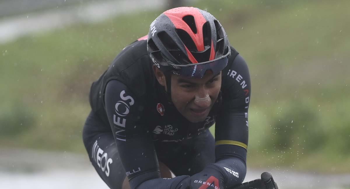 Jhonathan Narváez tras la fuga del pelotón en la etapa 12 del Giro de Italia. Foto: Twitter / @giroditalia
