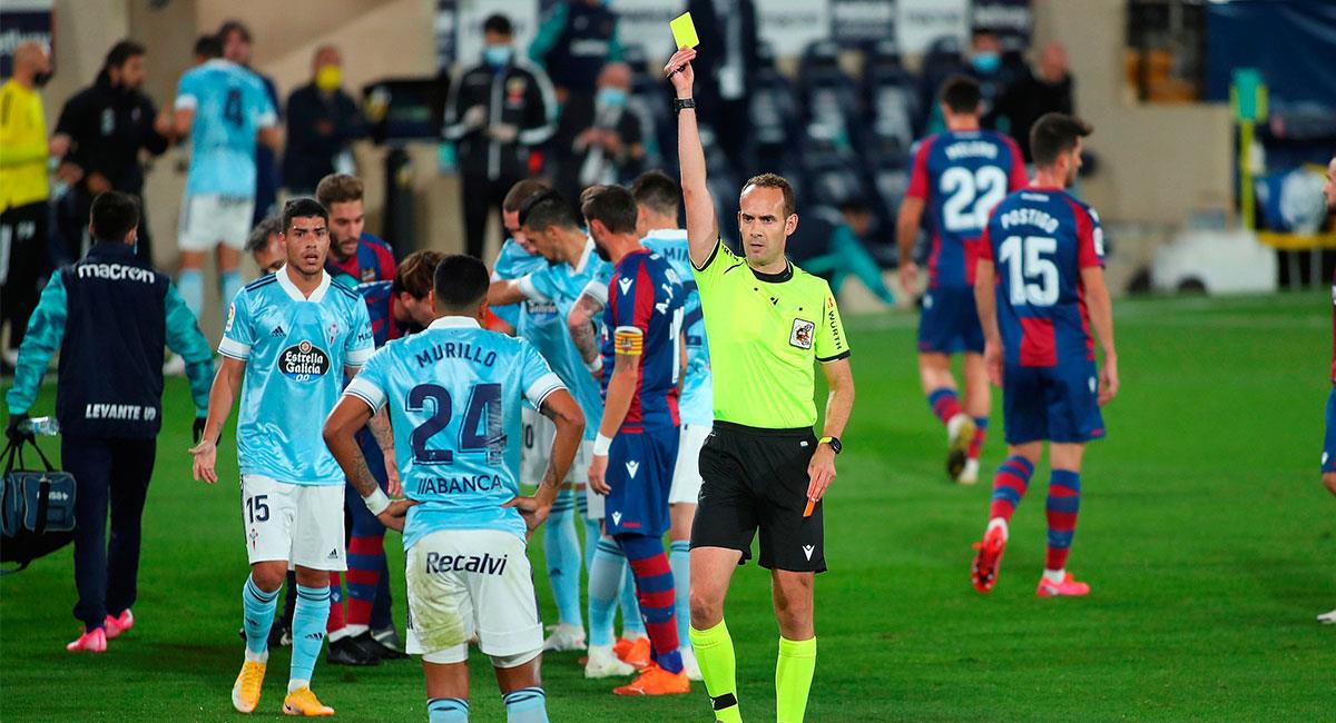 Jeison Murillo fue amonestado en el encuentro entre Celta y Levante. Foto: EFE