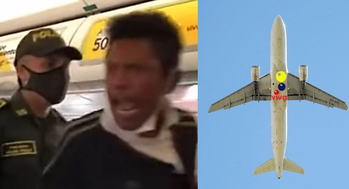 Un hombre protagonizó un incidente el lunes a bordo de un avión de Viva Air y se pensó que estaba ebrio. Foto: Facebook Indignados Santander/Viva Air
