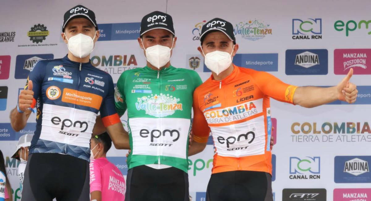 Alexander Gil ganó la segunda etapa de la Vuelta a Colombia. Foto: Twitter Prensa redes Equipo EPM