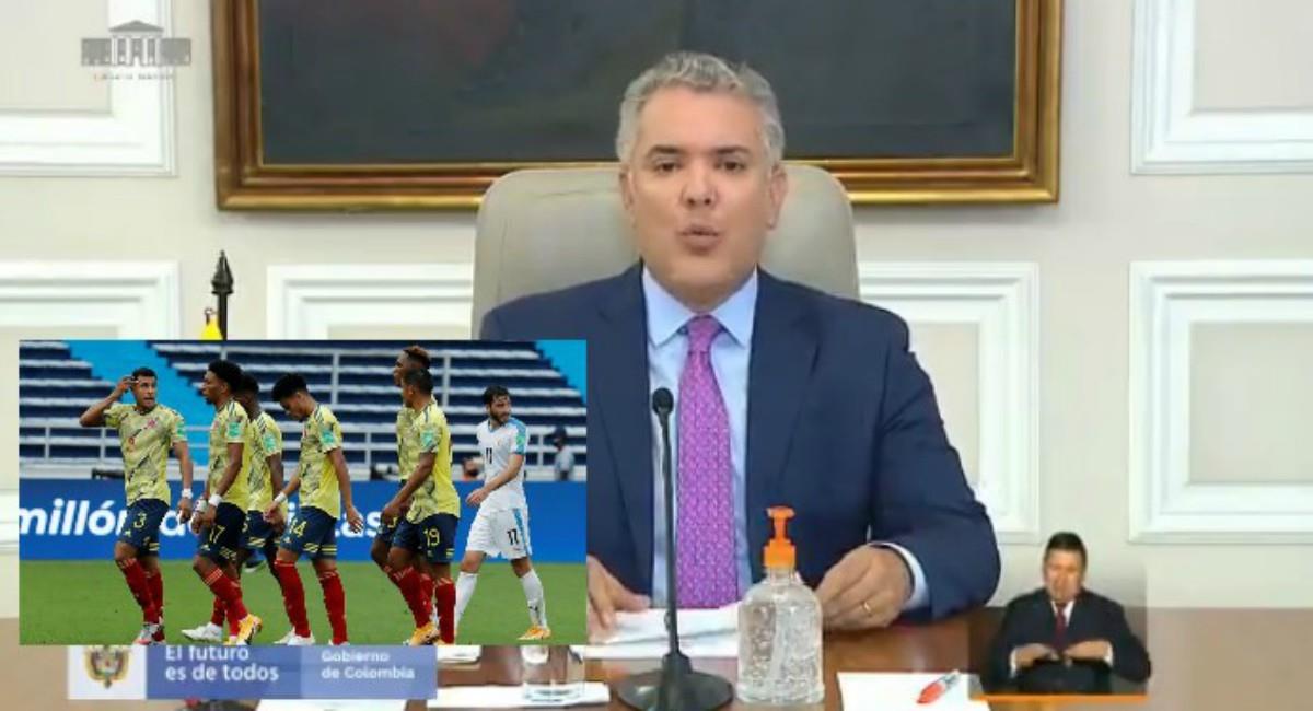 Duque habló de la Selección Colombia. Foto: Twitter Prensa redes Iván Duque y EFE