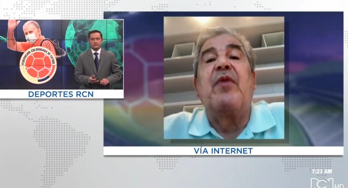 Jorge Luis Pinto habla para Noticias RCN. Foto: Twitter @NoticiasRCN