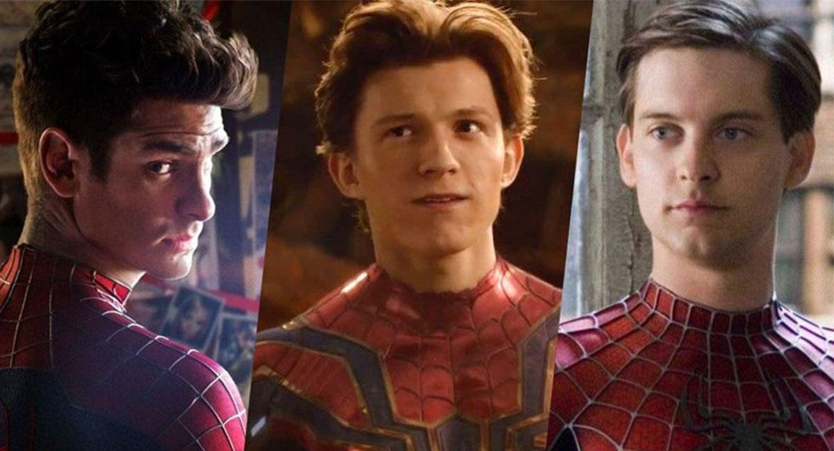 Tobey Maguire, Andrew Garfield y Tom Holland podrían unirse en la nueva cinta de 'Spider-Man'. Foto: Twitter @WhenInManila