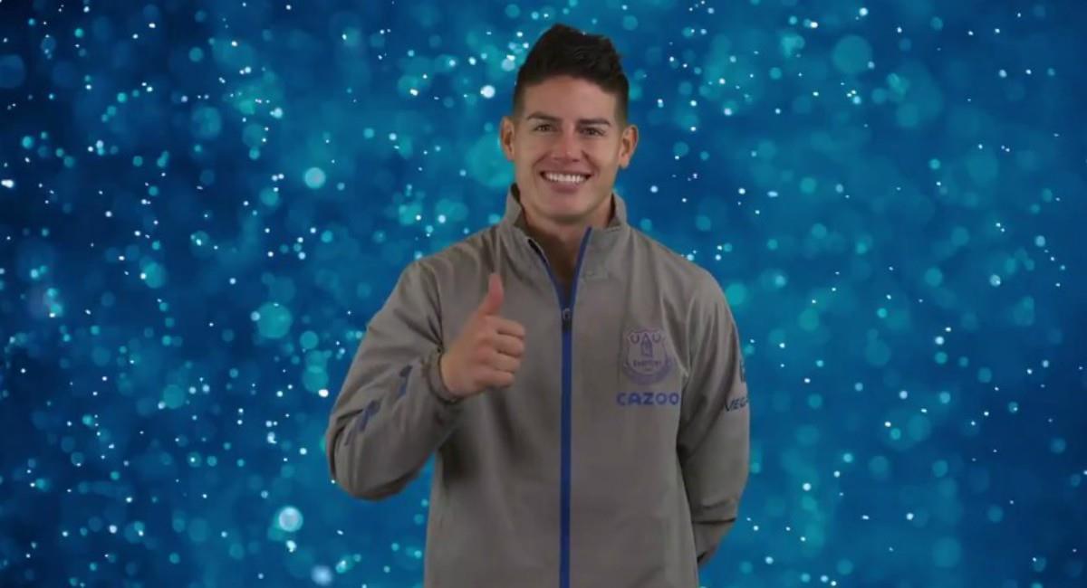 James y su mensaje de navidad a los colombianos. Foto: Twitter Prensa redes Everton.