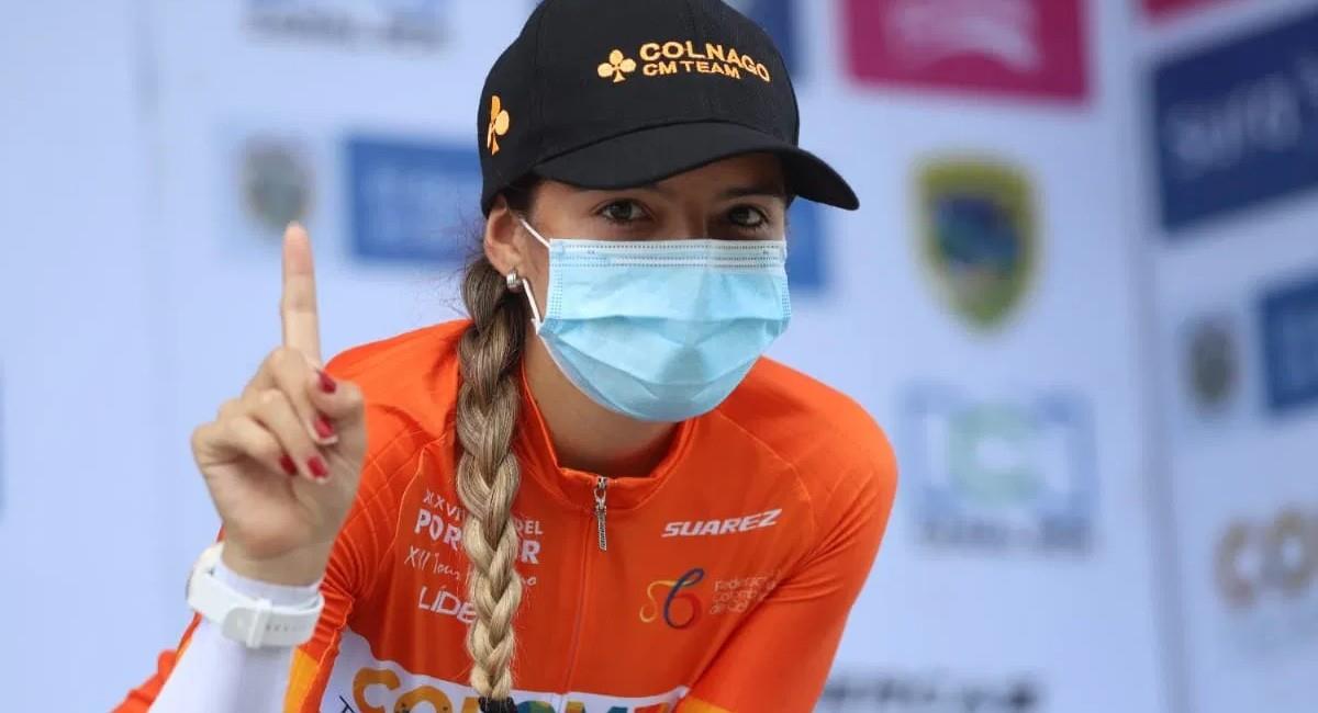 Lina Hernández es la nueva líder del Tour Femenino tras ganar la etapa 3. Foto: Prensa Fedeciclismo