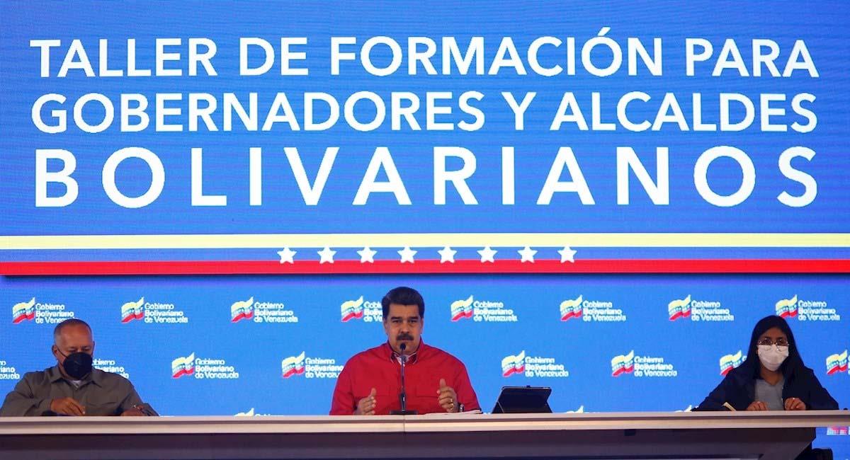 Nicolás Maduro, durante una reunión con los gobernadores de Venezuela. Foto: EFE