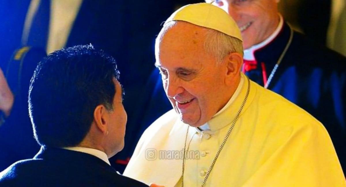 El Papa Francisco habló de Maradona. Foto: Instagram Prensa redes Diego Maradona