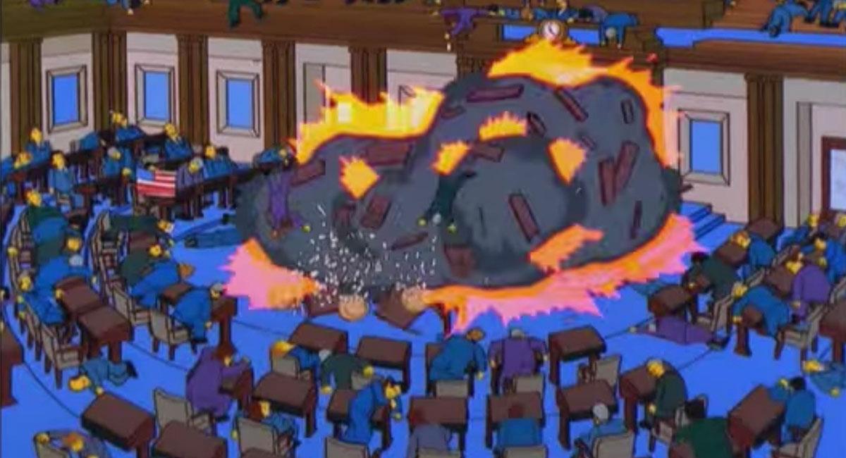 Una nueva predicción de Los Simpson surgió tras los desórdenes en el Capitolio de EE.UU. Foto: Twitter @Quintero_Funes