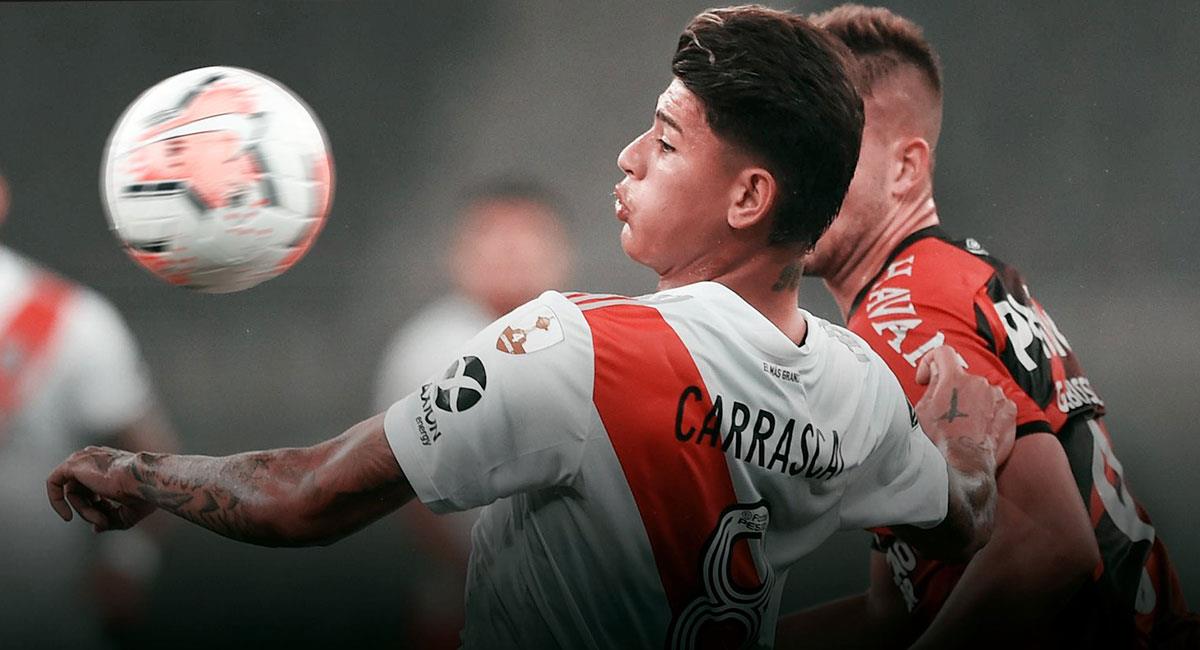 Jorge Carrascal había sido una de las figuras de River Plate antes de su expulsión ante Palmeiras. Foto: Twitter @RiverPlate