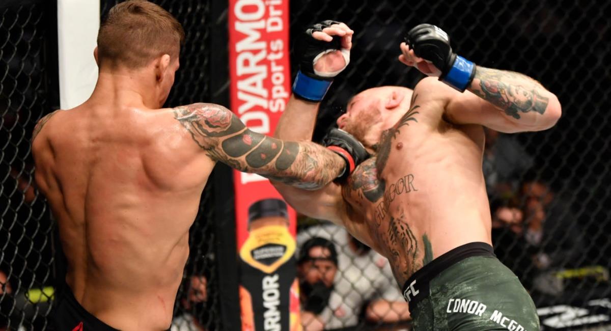 El KO de Poirier a McGregor. Foto: Twitter Prensa redes UFC.