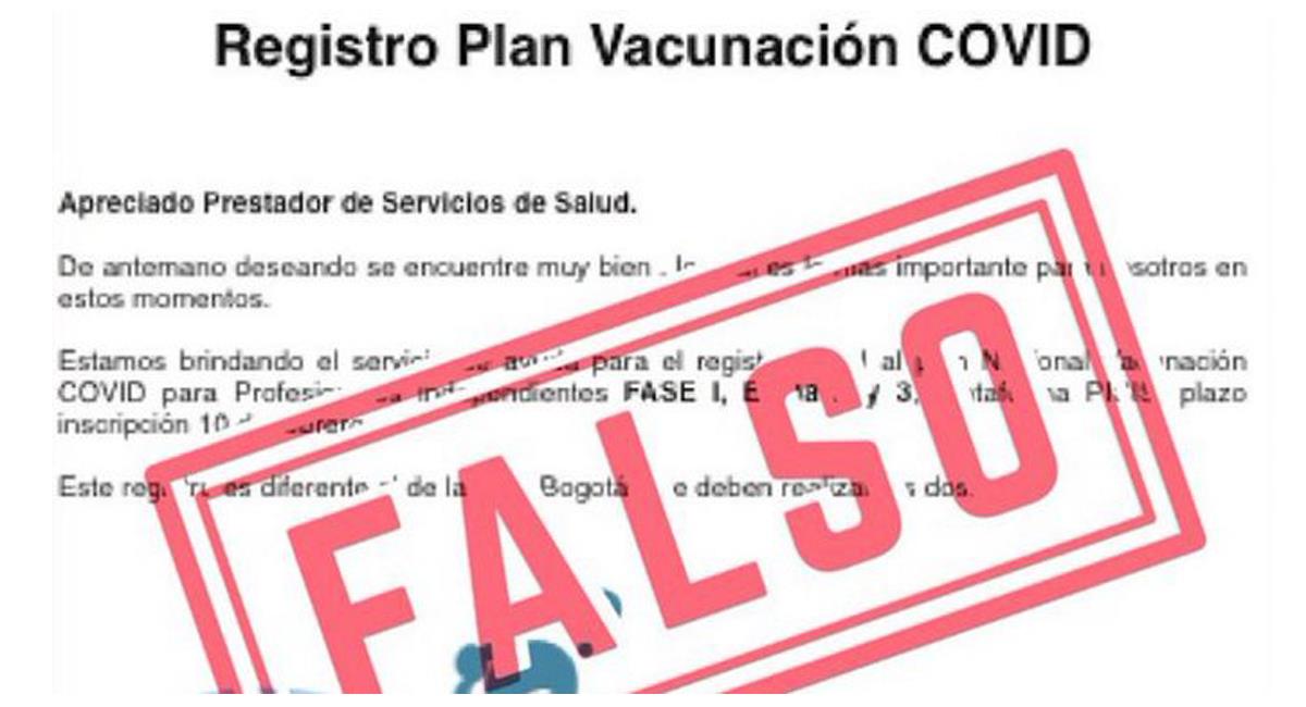 Mensajes y correos de estafadores pretenden hacer que incautos paguen por un supuesto ingreso a las primeras etapas de vacunación contra la COVID-19. Foto: Twitter @zonacero