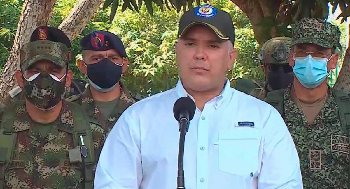 Duque confirma la baja de alias 'Marihuano'. Foto: Presidencia de Colombia