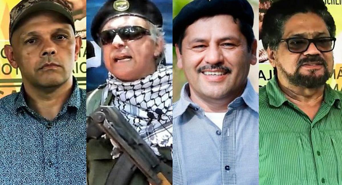 Alias El Paisa, Santrich, Romaña e Iván Márquez, según informes de inteligencia, se encuentran en Venezuela y comandan las disidencias de las Farc. Foto: Twitter @_NOALCOMUNISMO