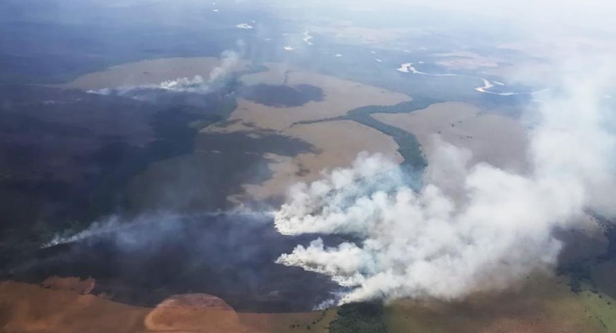 Tres días llevan ardiendo miles de hectáreas en el Parque Nacional El Tuparro en el departamento del Vichada. Foto: Twitter @RedPrensaNacional
