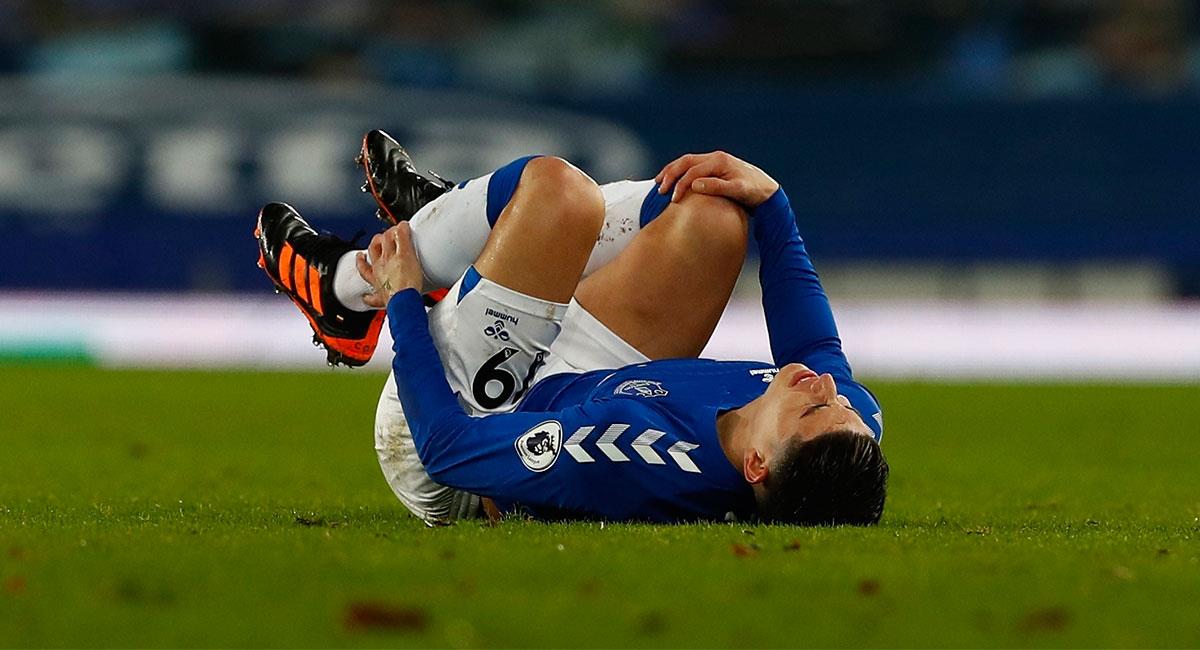 James Rodríguez volvió a sufrir una lesión con Everton. Foto: EFE